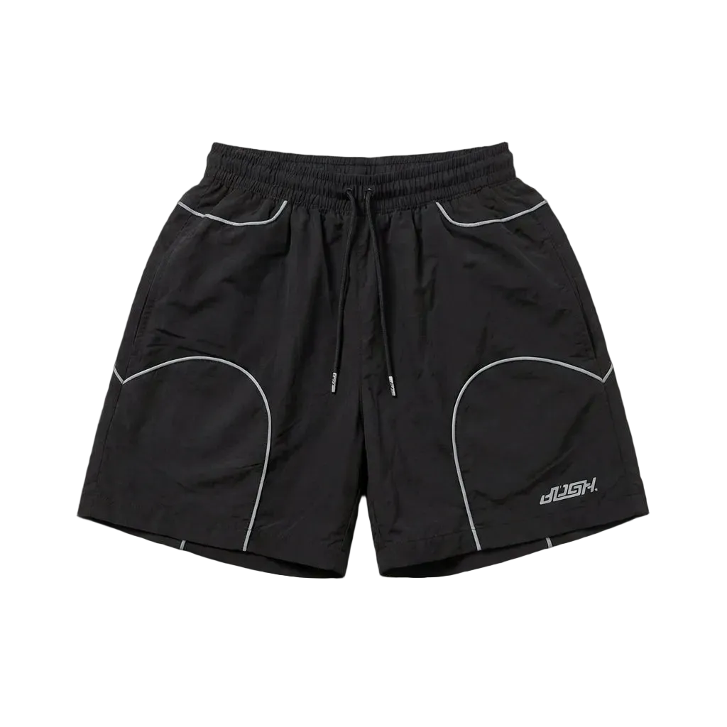"Reflective" Windbreaker Shorts (Black)